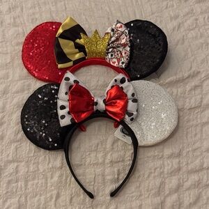 Disney Villains Minnie Ears Bundle Cruella Queen of Hearts Polka Dot Headbands